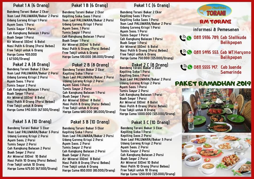 Menu Paket Ramadhan 2019 . Buat... - Rumah Makan Torani | Facebook