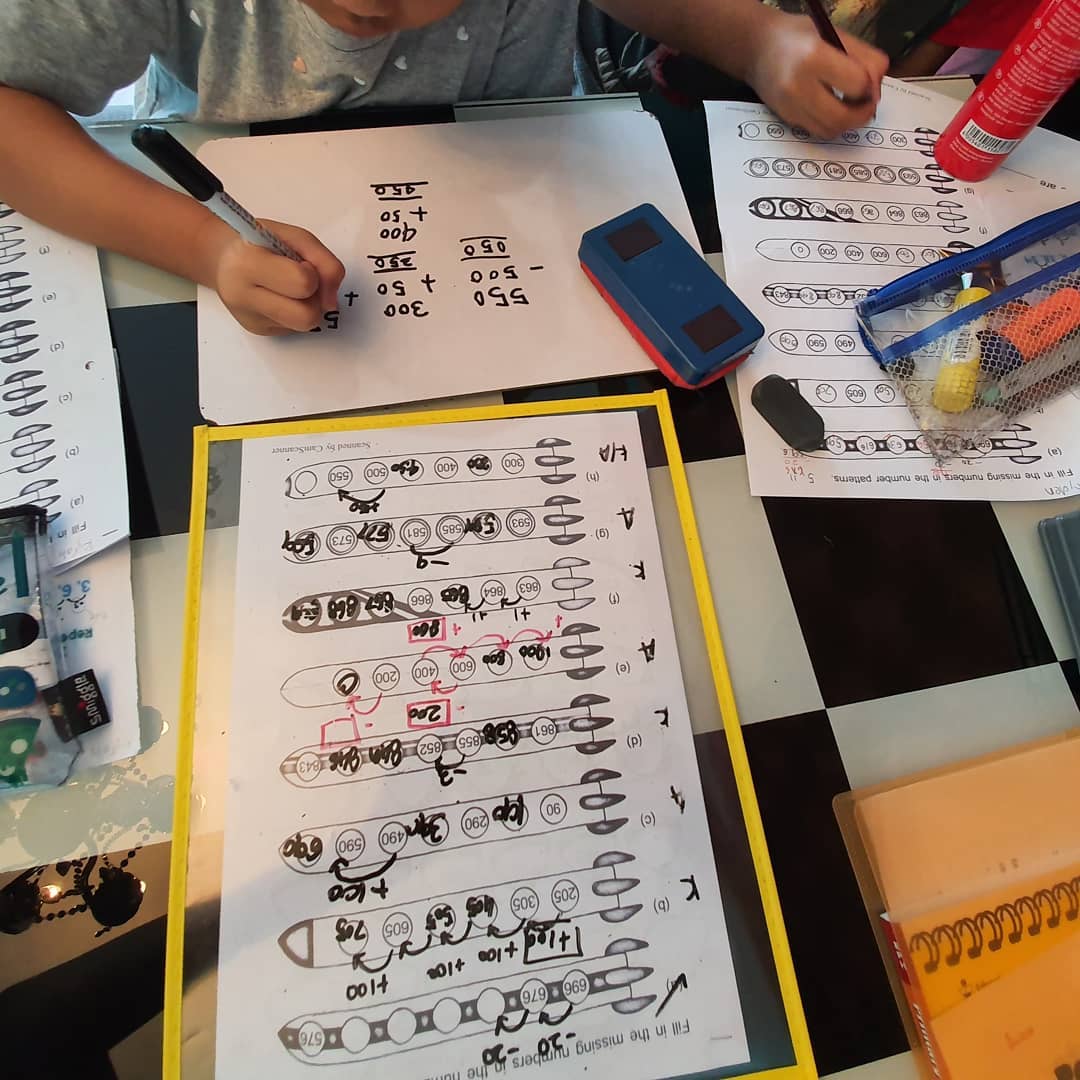 1MathStop - P2- Working on Number Patterns in pairs. Step...