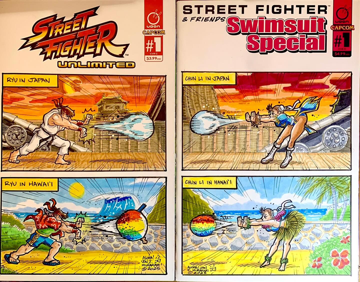 Edwin Huang's Street Fighter swimsuit art for Udon Entertainment