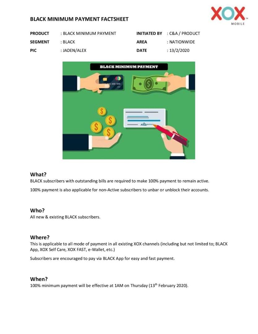 Telco malaysia - BLACK MINIMUM PAYMENT Assalamualaikum