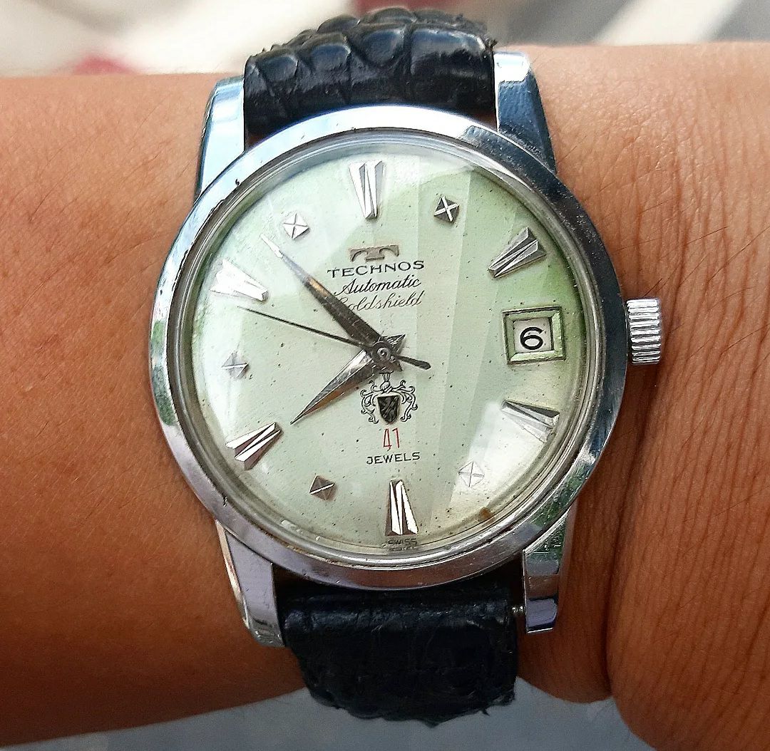 Vintage technos automatic goldshield watch