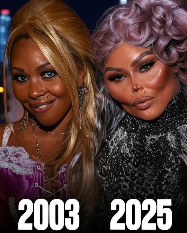 Lil' Kim Then vs Now 2003 Lil' Kim was pure glow, confidence, and that unforgettable smile 2025 Lil' Kim looks like a whole different story… It's wild how time,and fame can completely