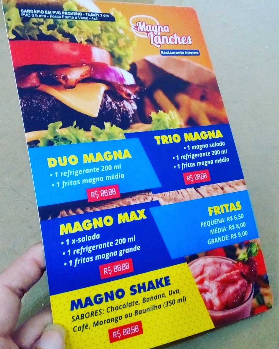 - Cardápio em PVC pequeno -... - Visual Design Agency