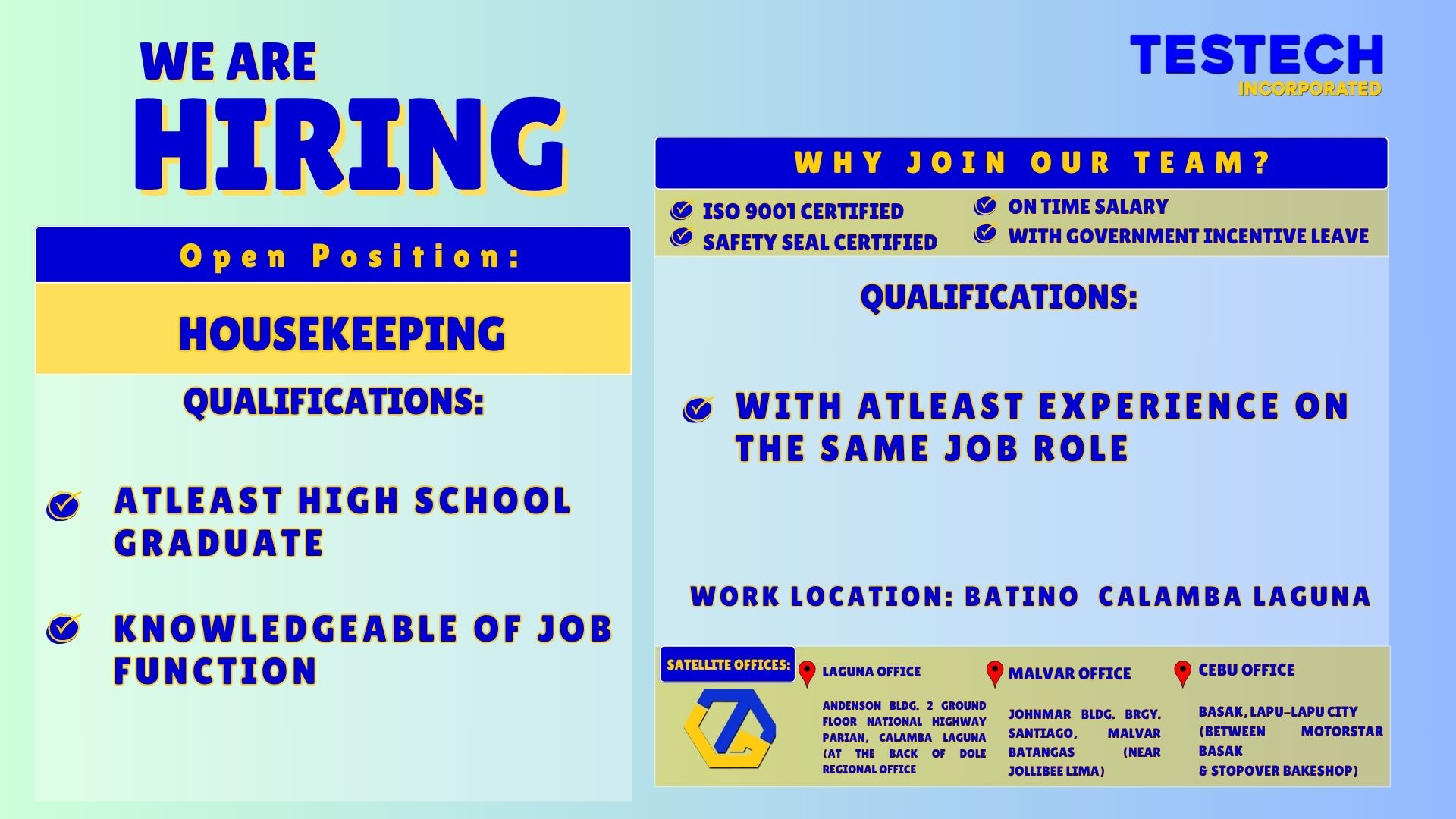 Calamba job hiring | Facebook