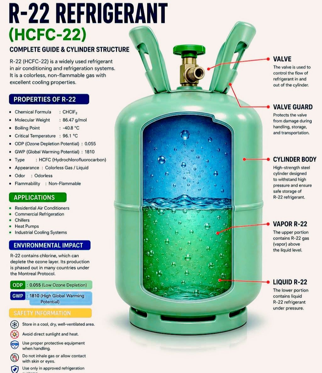 Details of R22 . ###HVAC R-22 REFRIGERANT (HCFC-22) COMPLETE