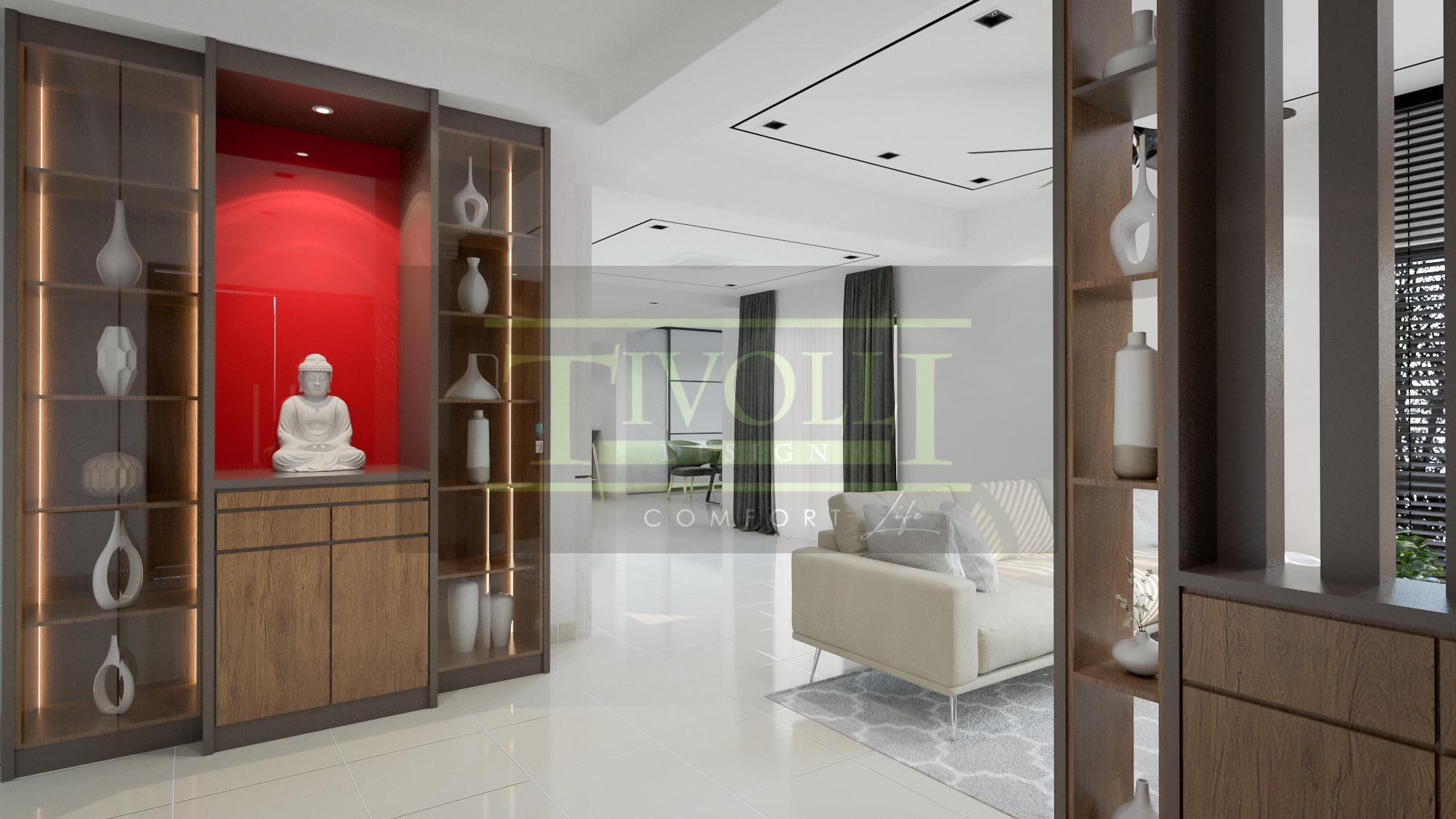 Tivolli Design - The cascading crystal chandelier merges...