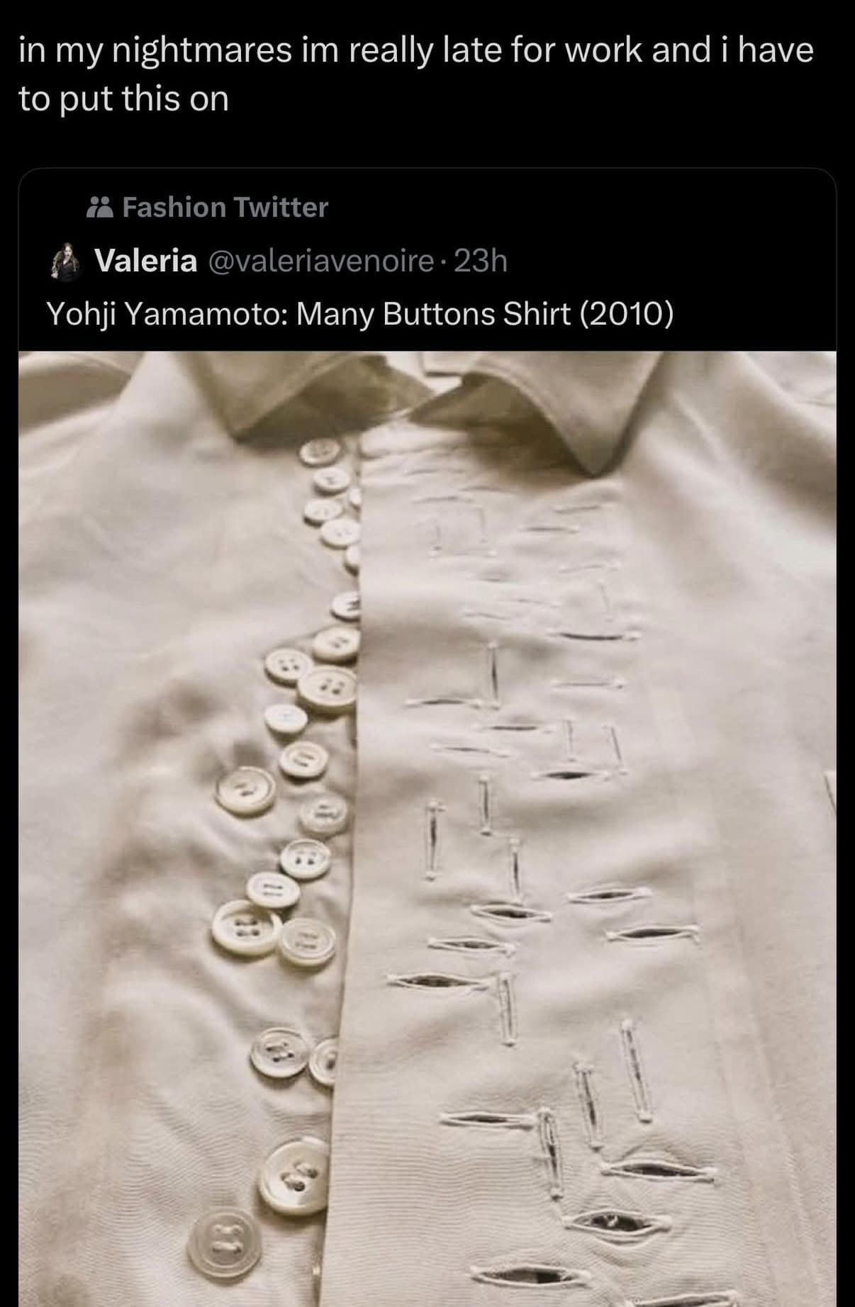 Yohji Yamamoto “Many Button Shirt” 2010