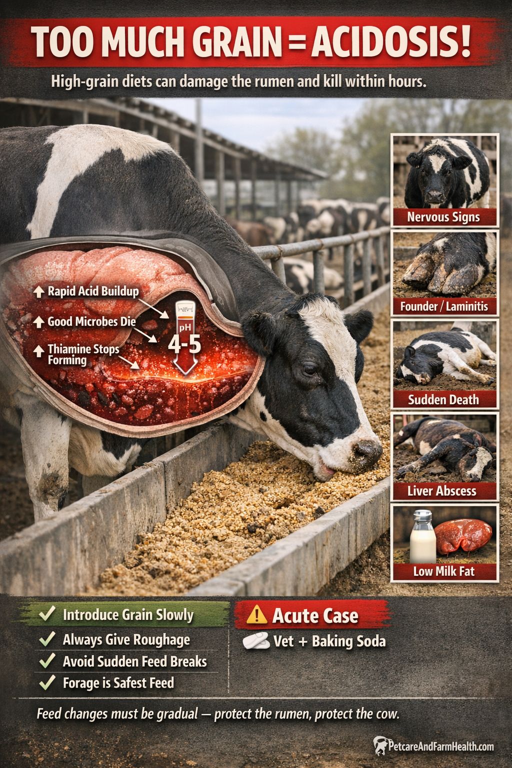 ANIMAL SCIENCE, (Q & A) | 🚨 Too much grain can silently destroy a cow’s ...