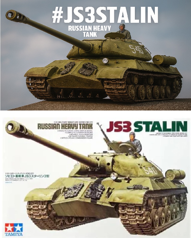 Restored 1966 Tamiya 1/35 T-10 JS III tank model