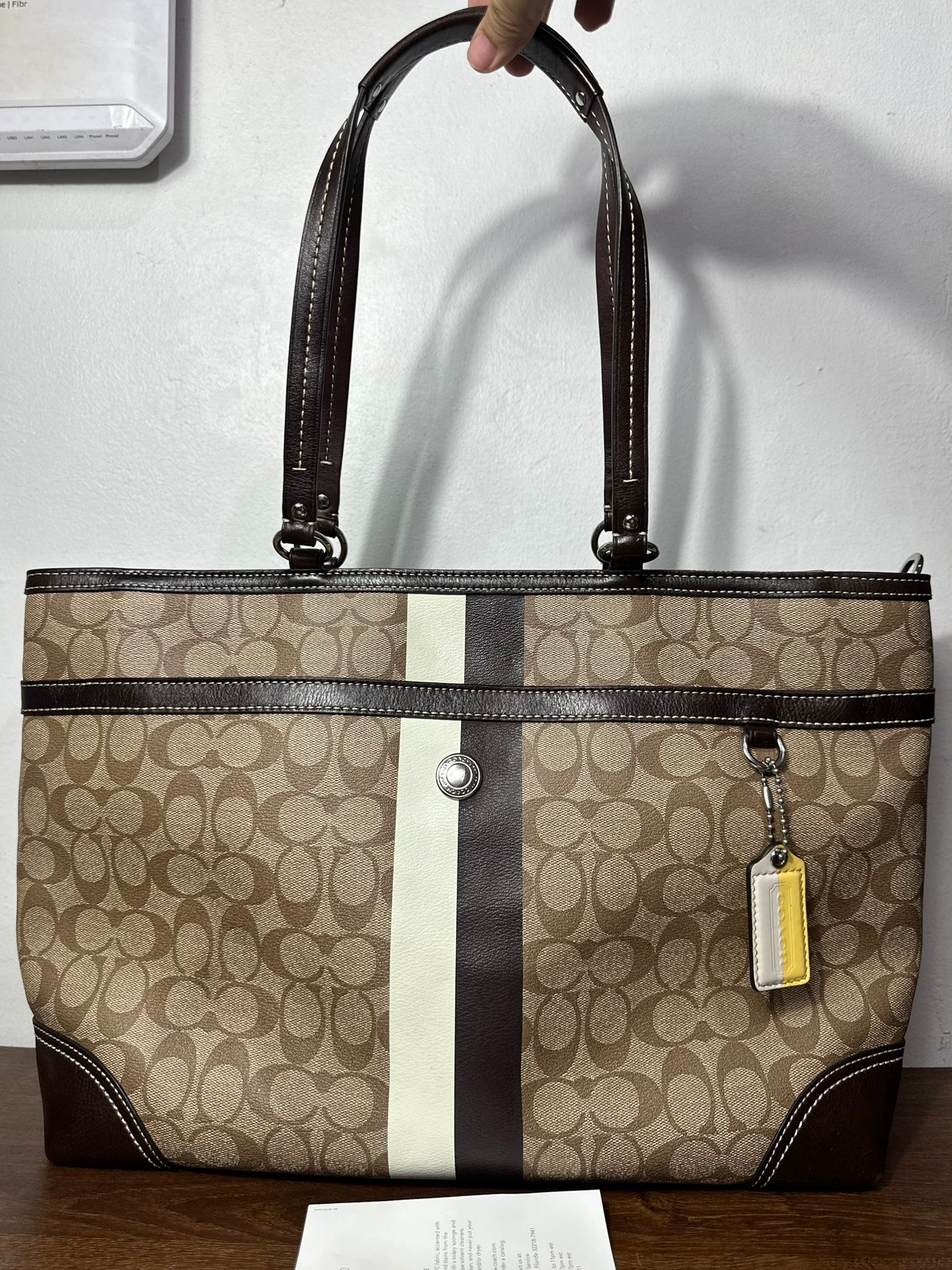 Authentic Coach Heritage Stripe Large Tote bag Guaranteed 