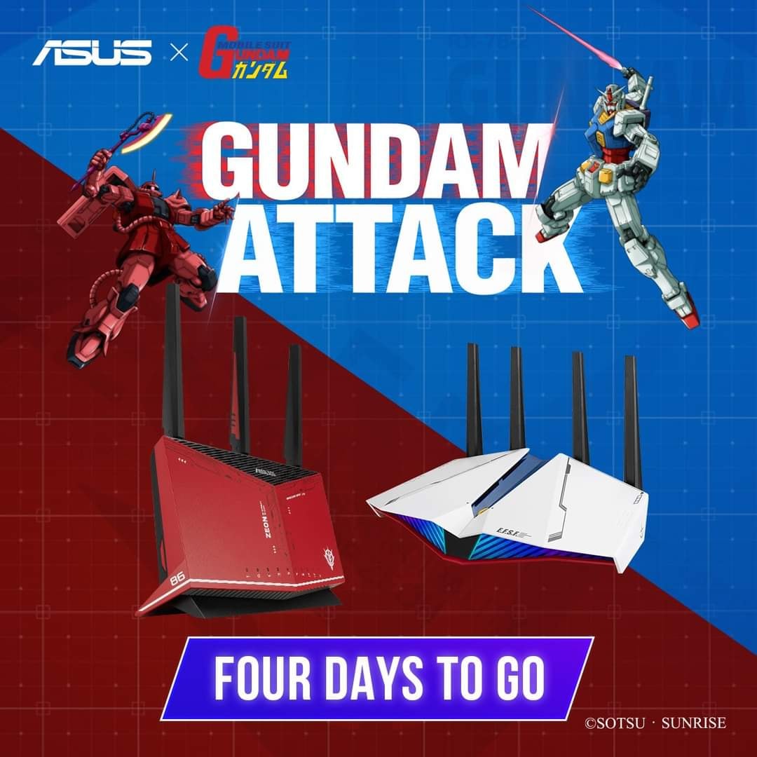 Great news, Gundam fans! New launch ASUS Gundam-themed RT-AX82U