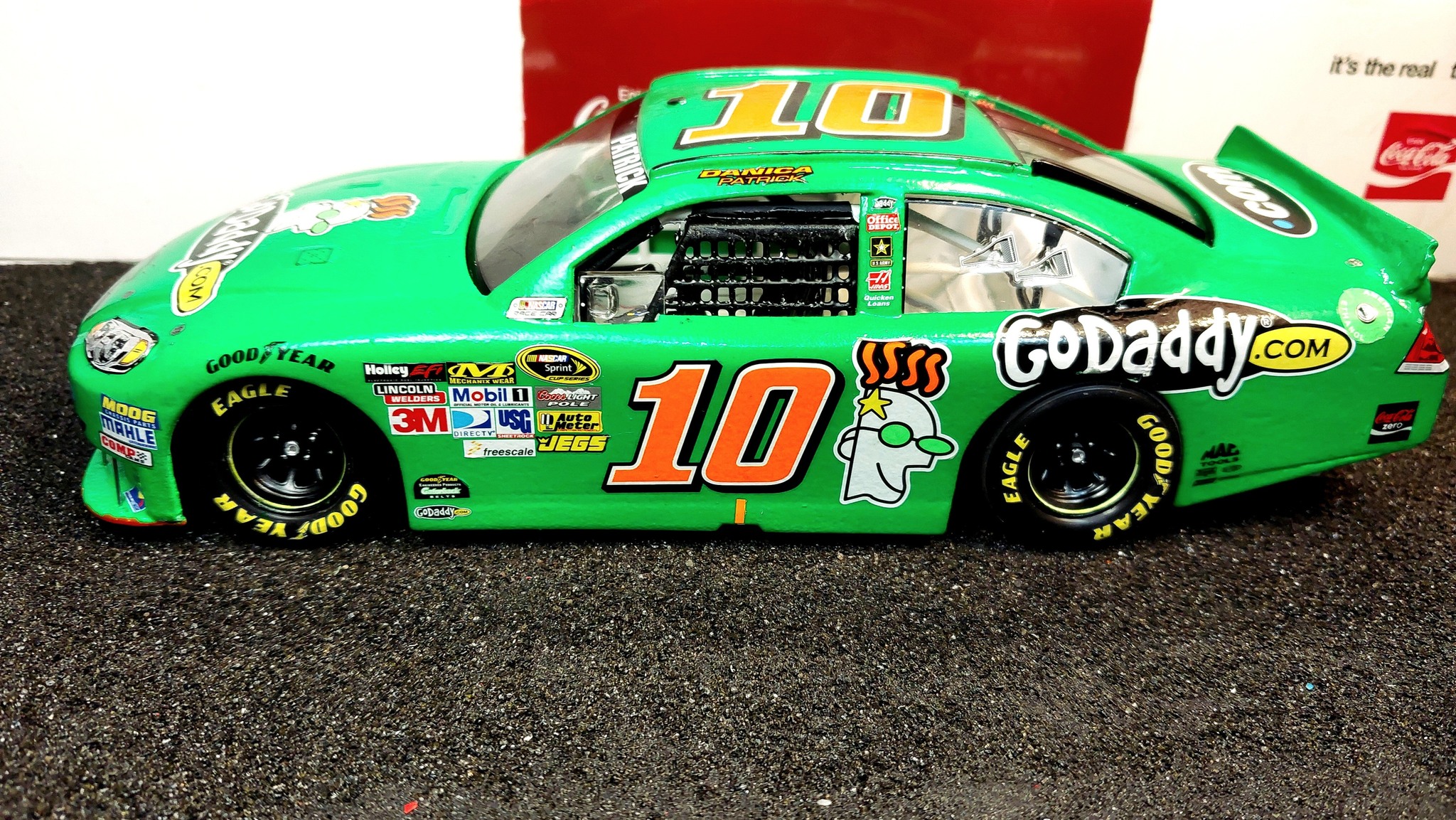 NASCAR model car with Danica Patrick's Godaddy design
