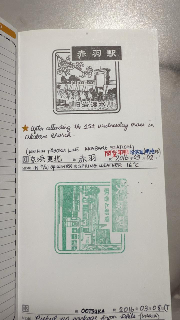 Japan train station stamps collection