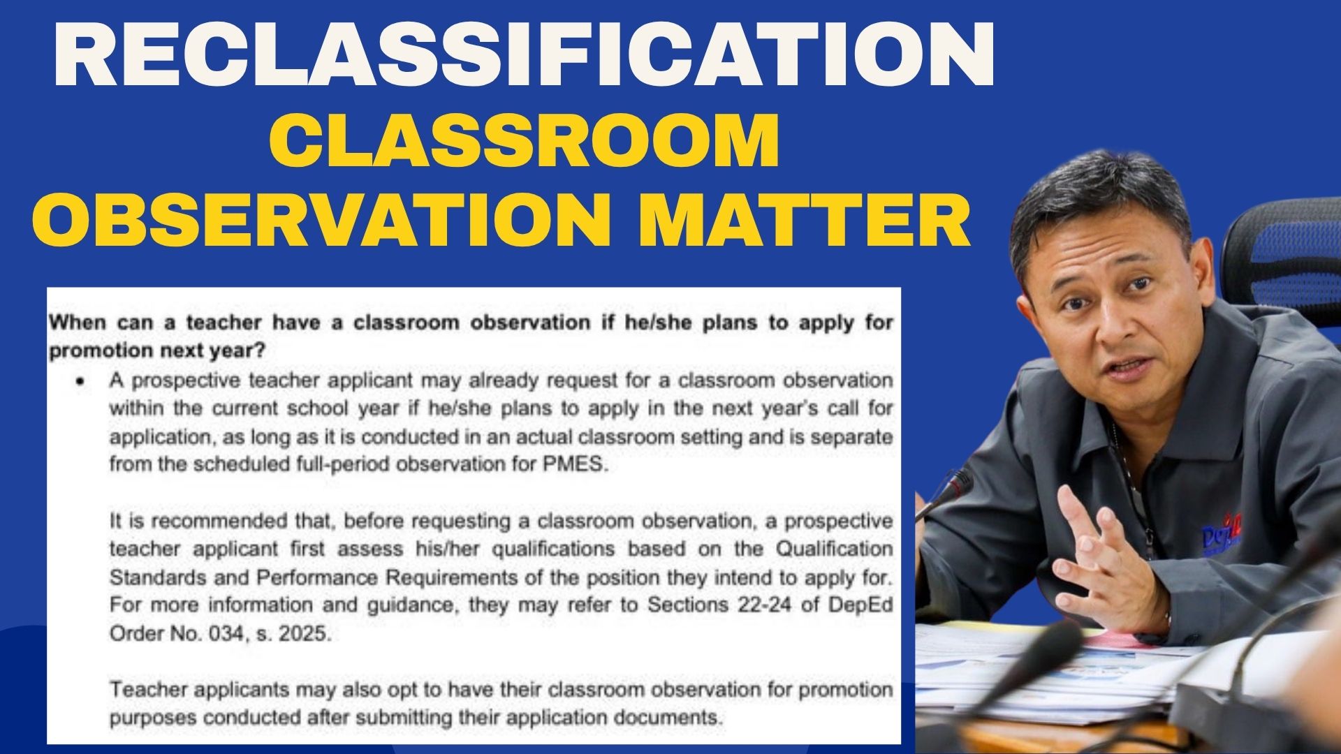 Geraldine - RECLASSIFICATION FAQ's: Schedule of Classroom Observation ...
