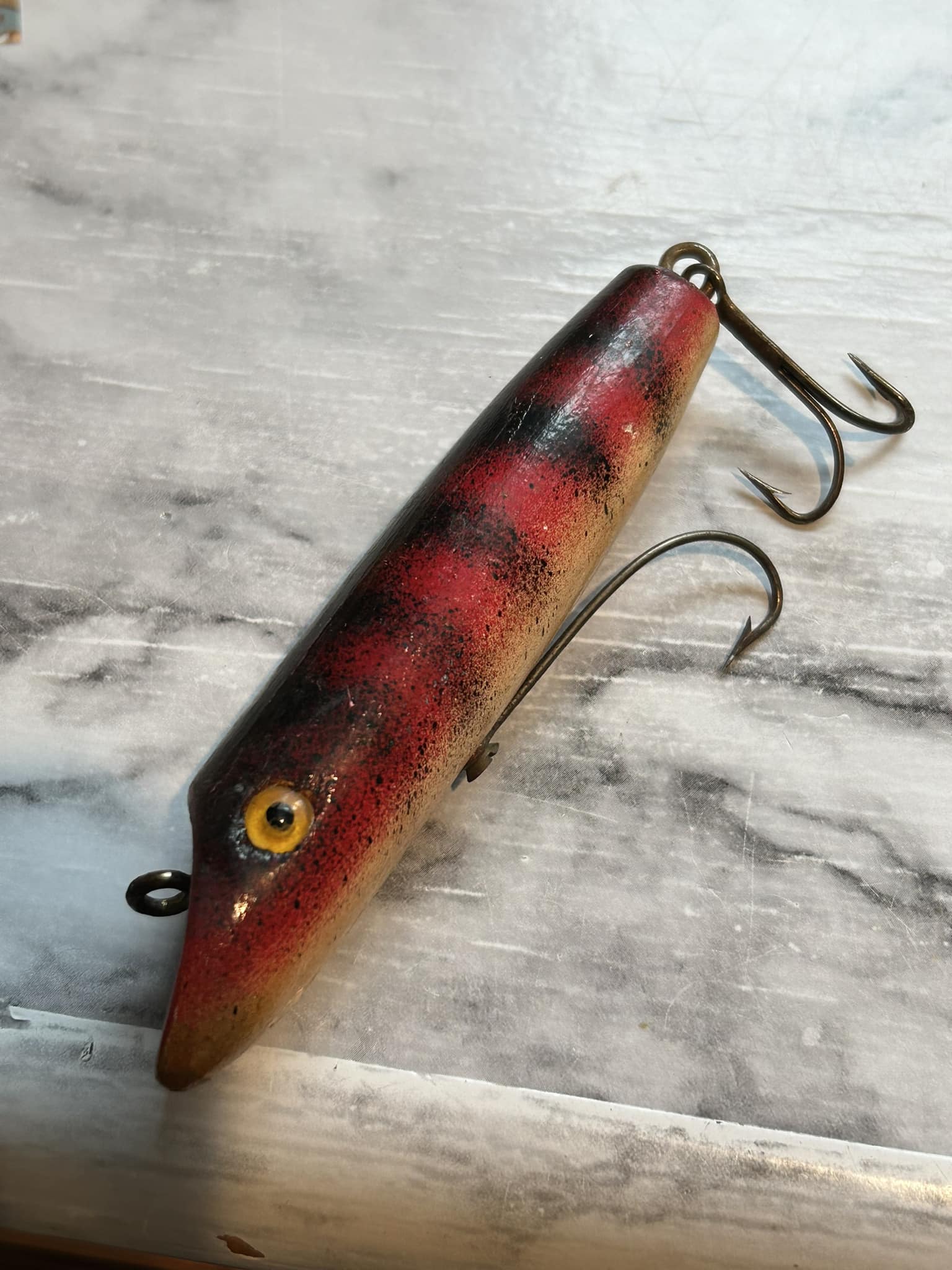 antique glass eye fishing lures Vintage Heddon Red & White Dowagiac Spook Lure 9102 For Sale What is the origin of