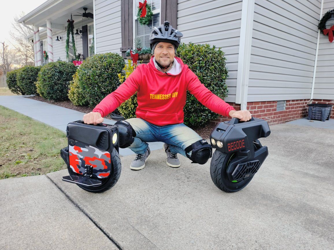 Begode electric unicycle fun for winter workout