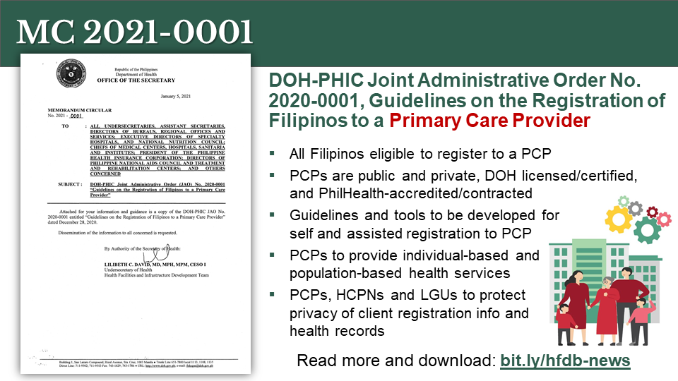 HFDB PH - Memorandum Circular No. 2021-0001 January 5,... | Facebook