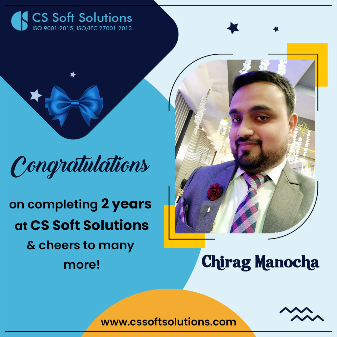 Congratulations Chirag Manocha for... - CS Soft Solutions | Facebook