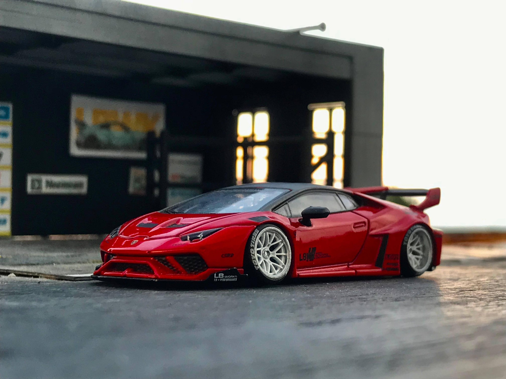 Red Lamborghini Aventador Liberty Walk Supersilhouette diecast