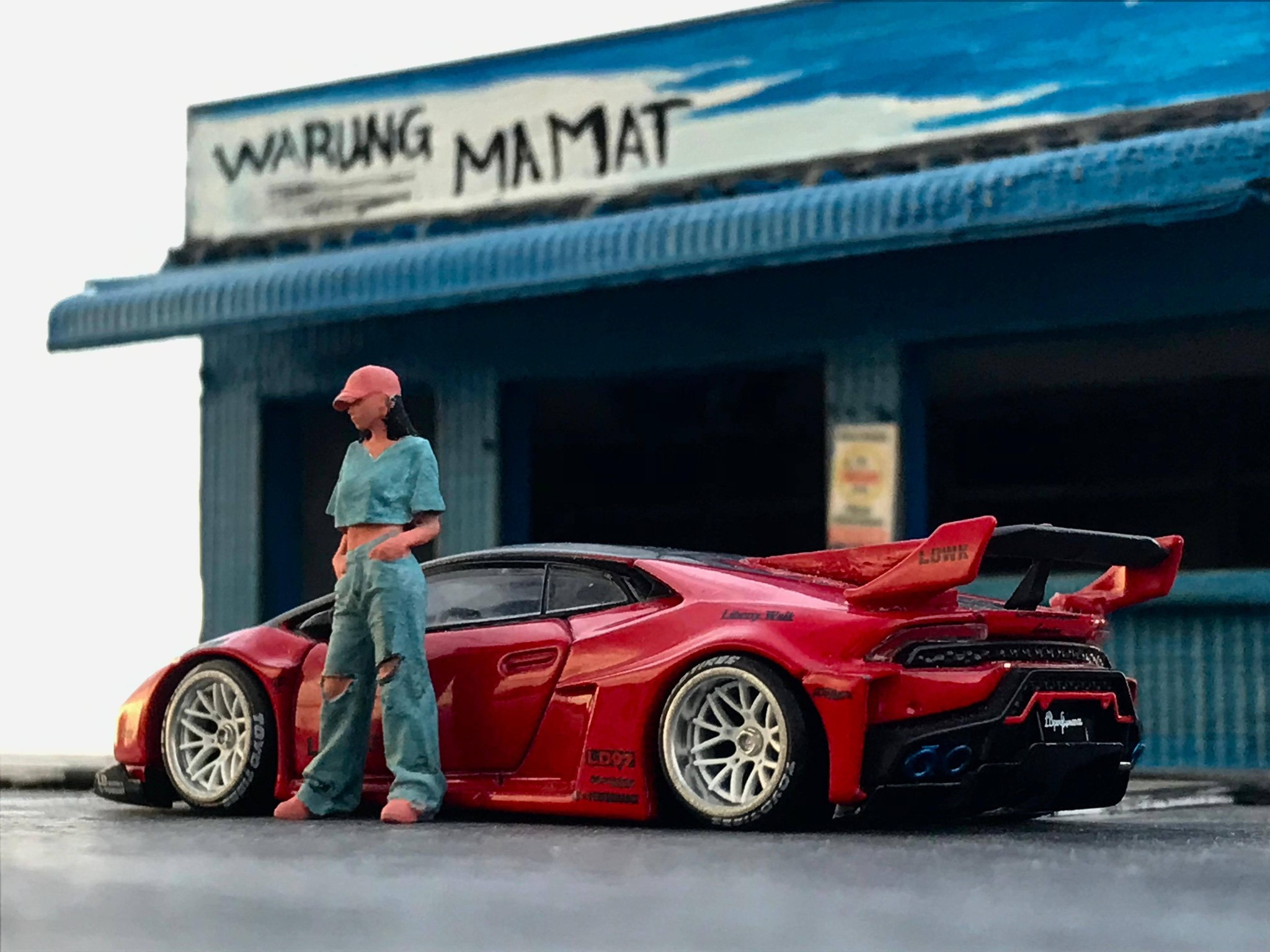Red Lamborghini Aventador Liberty Walk Supersilhouette diecast