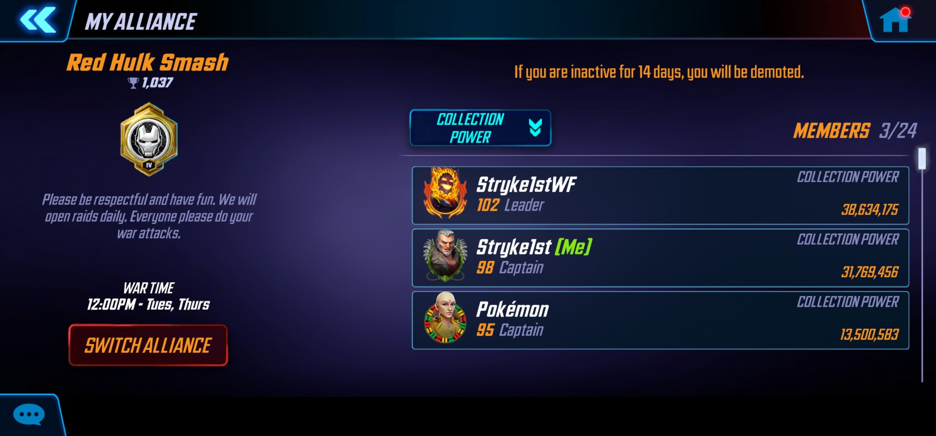 Marvel Strike Force Players | Hello all, I wanted to post our alliance ...