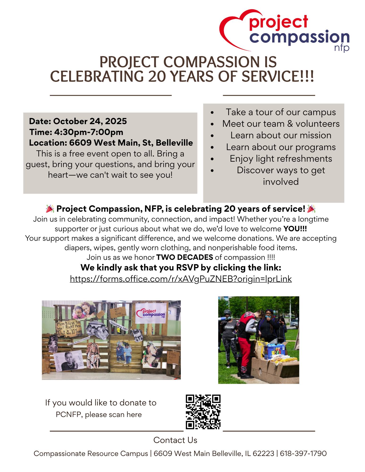 Project Compassion, NFP Celebrates 20 Years of Service: Open House