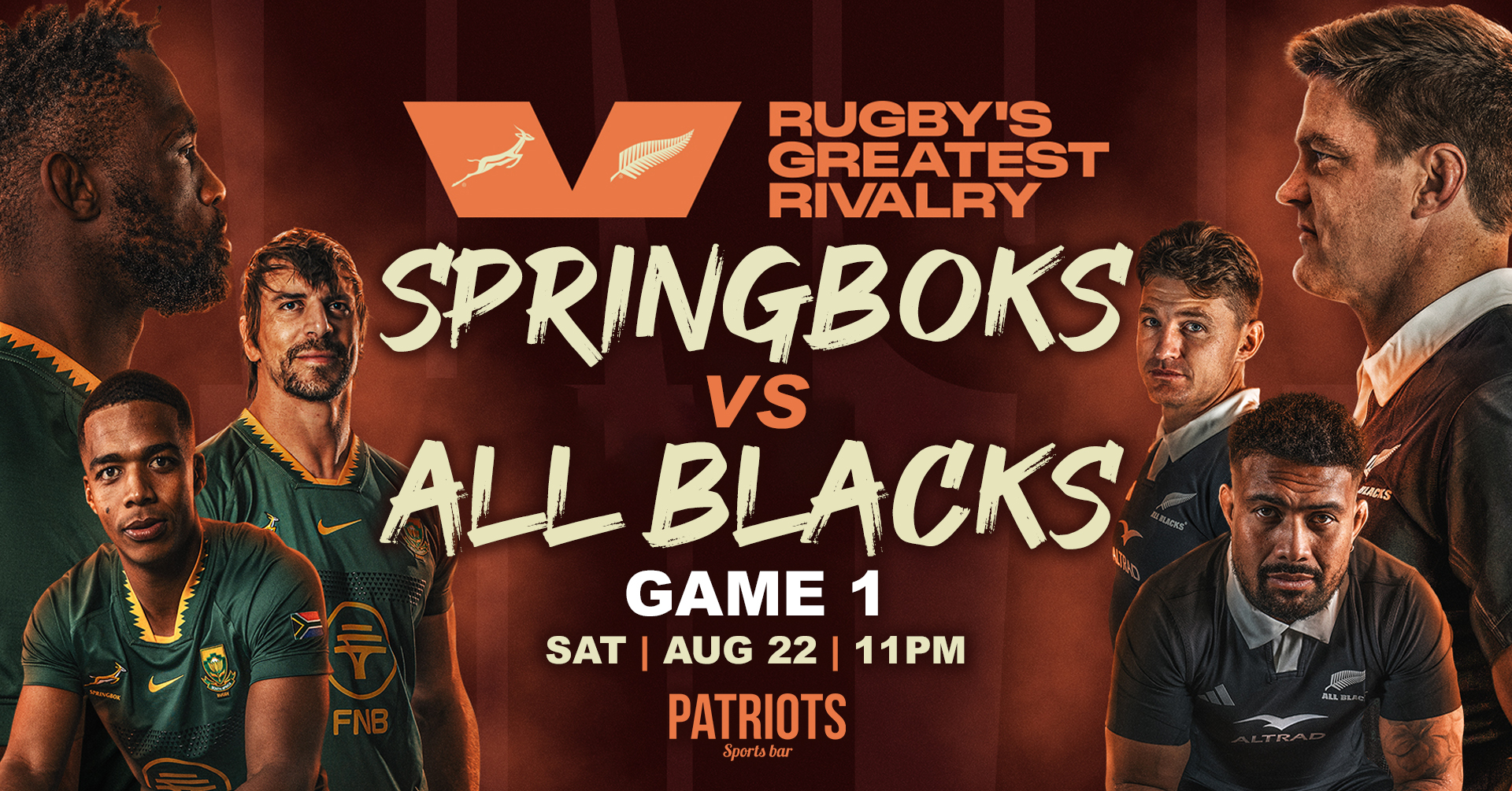 Springboks vs All Blacks | Patriots Sports Bar
