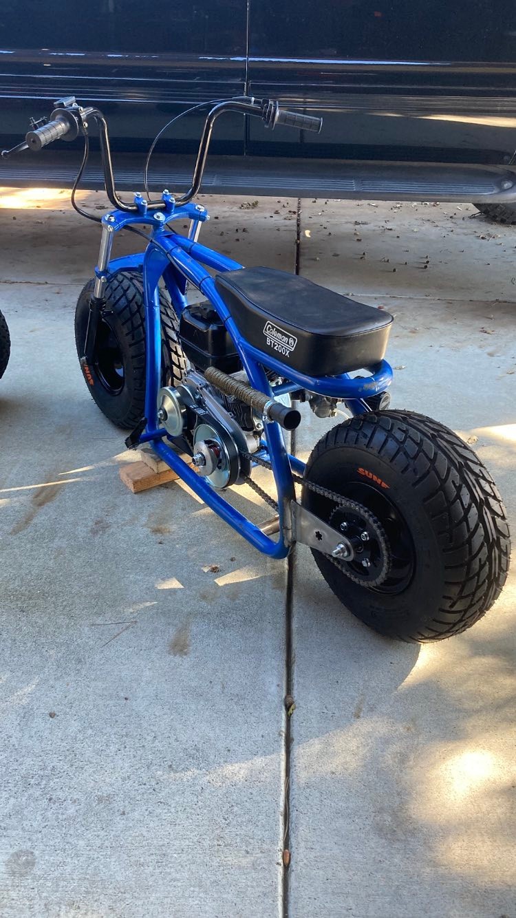 coleman btx200x mini bike AlveyTech 19x7.00-8 Knobby Tire for the BT200X, CT200U Trail, & CT200U-EX/EXR and AT125-EX & AT125-UT ATV Coleman BT200X minibike first ride