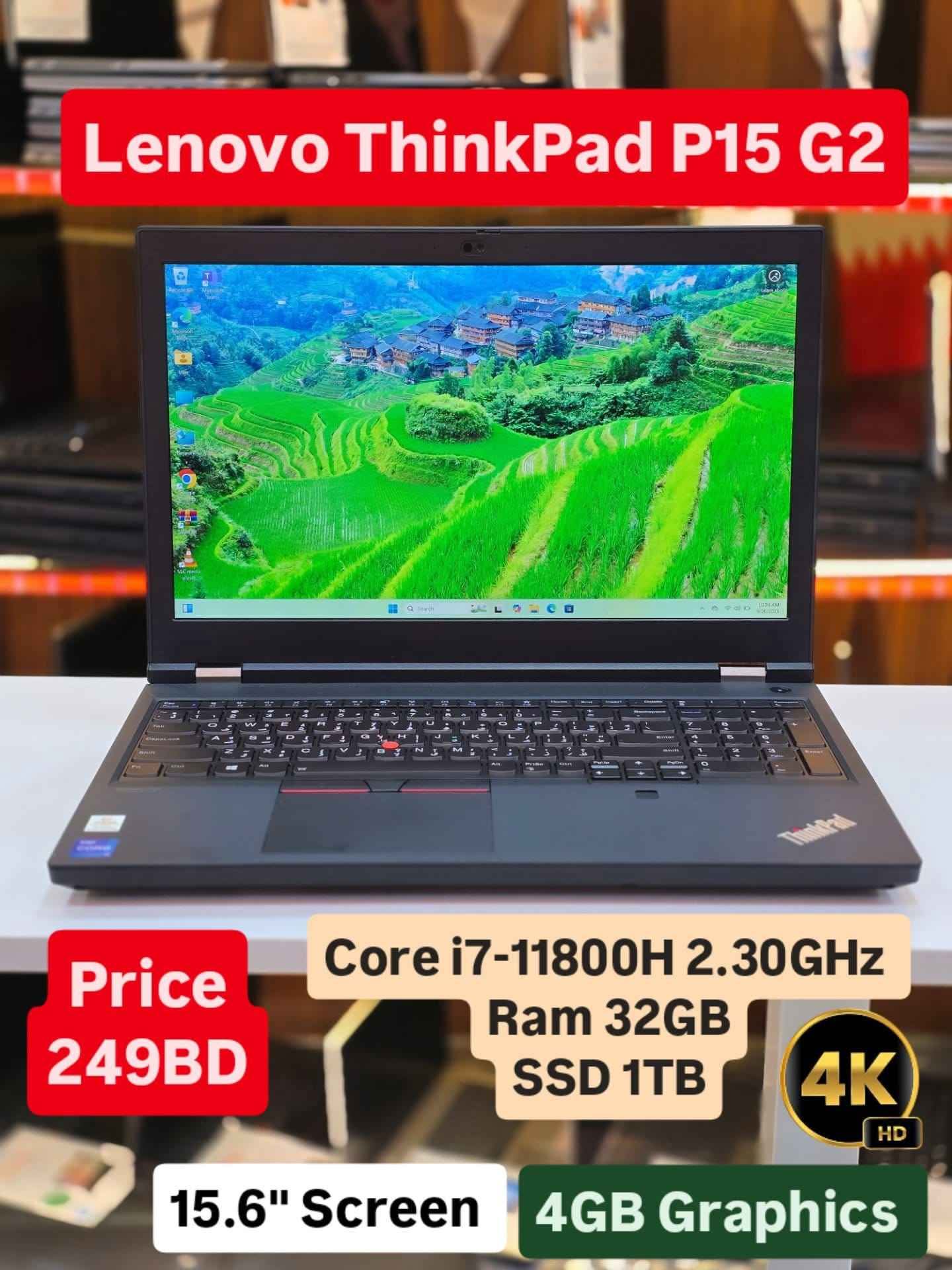 Schermo LCD LED 15.6 Pollici FHD Per Lenovo Thinkpad P15 Gen 1/2 - Non Touch, 30 Pin, Opaco