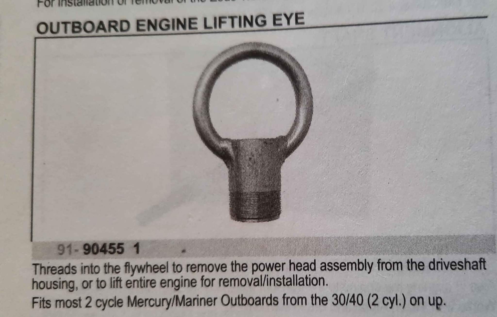 Mrsovax Outboard Engine Lift Ring Tool – For Johnson Evinrude BRP ETEC – Metal