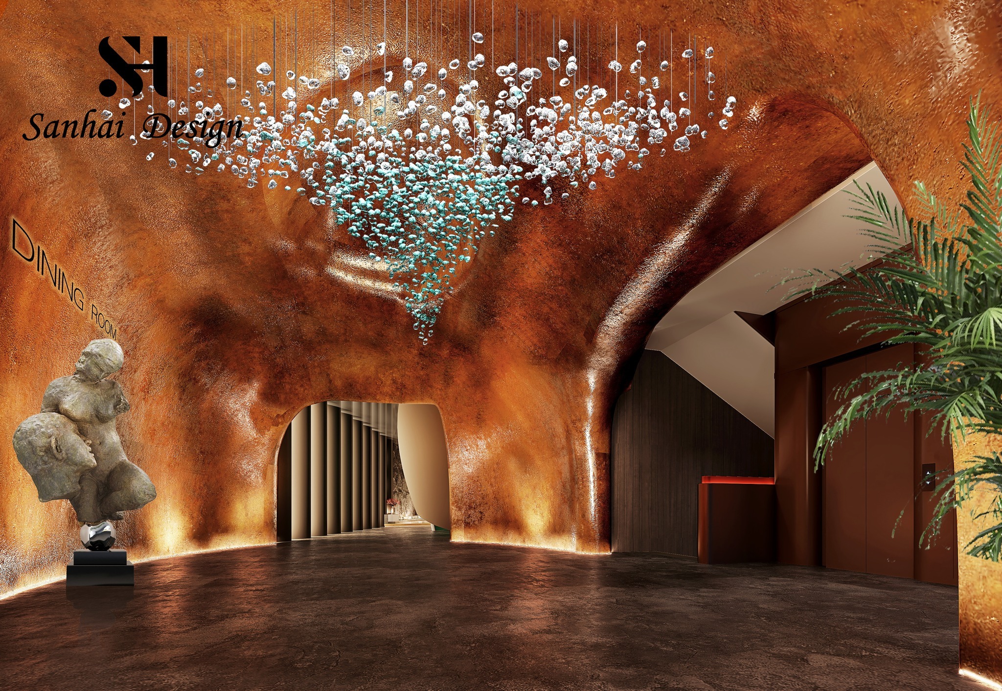 Sanhai design - Dreamy restaurant hall interior design...
