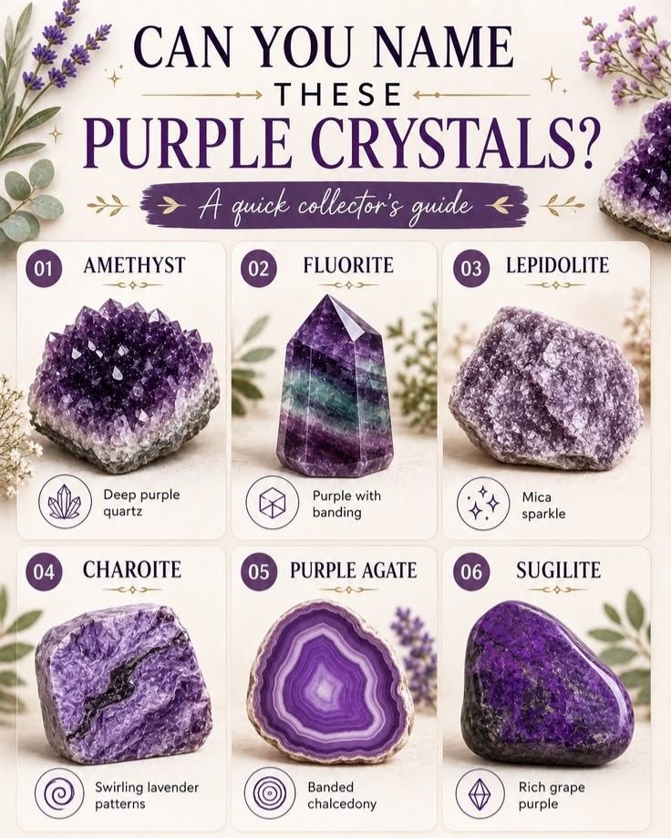 『purple crystals』 CAN YOU NAME THESE PURPLE CRYSTALS? A quick collector's ع guide 01
