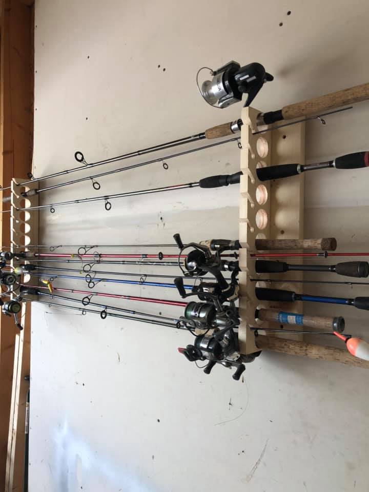 wall mount fishing rod holder plans Blue Camo 7-Pole Storage Rack (NON-Interlocking) – Big Daddy Life Koova fishing rod holders are more elegant than a DIY PVC fishing rod holder and will last a lifetime. Made my own wall-mounted rod
