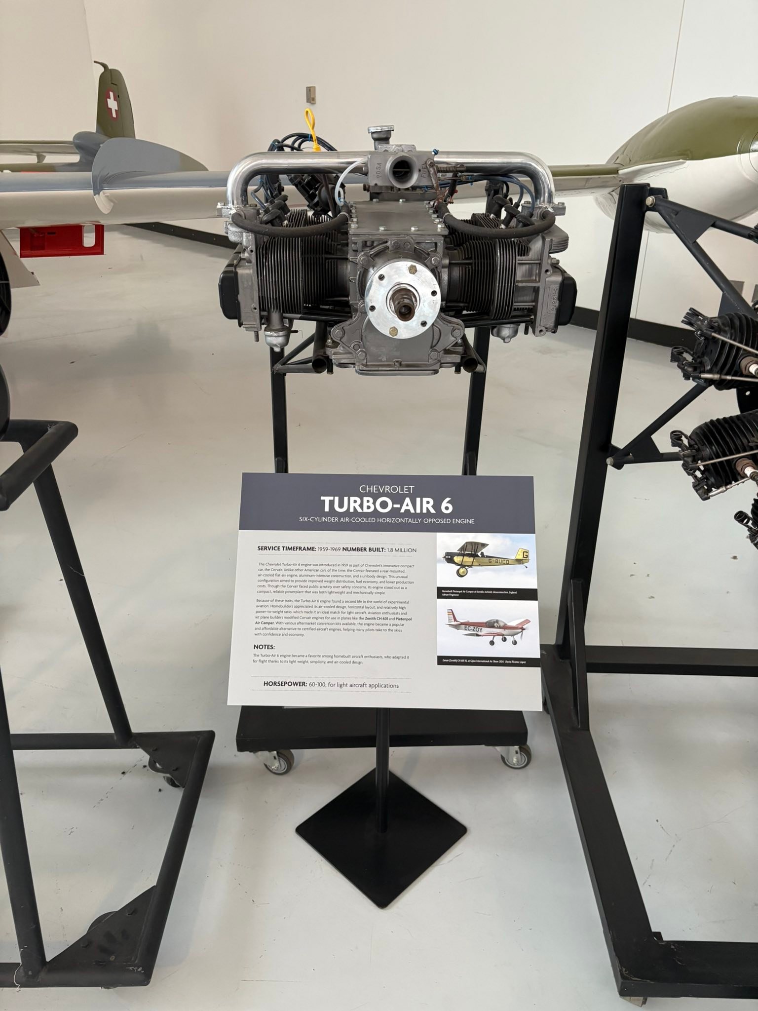 What is the Turbo-Vair 6 engine at Evergreen Aviation Museum?