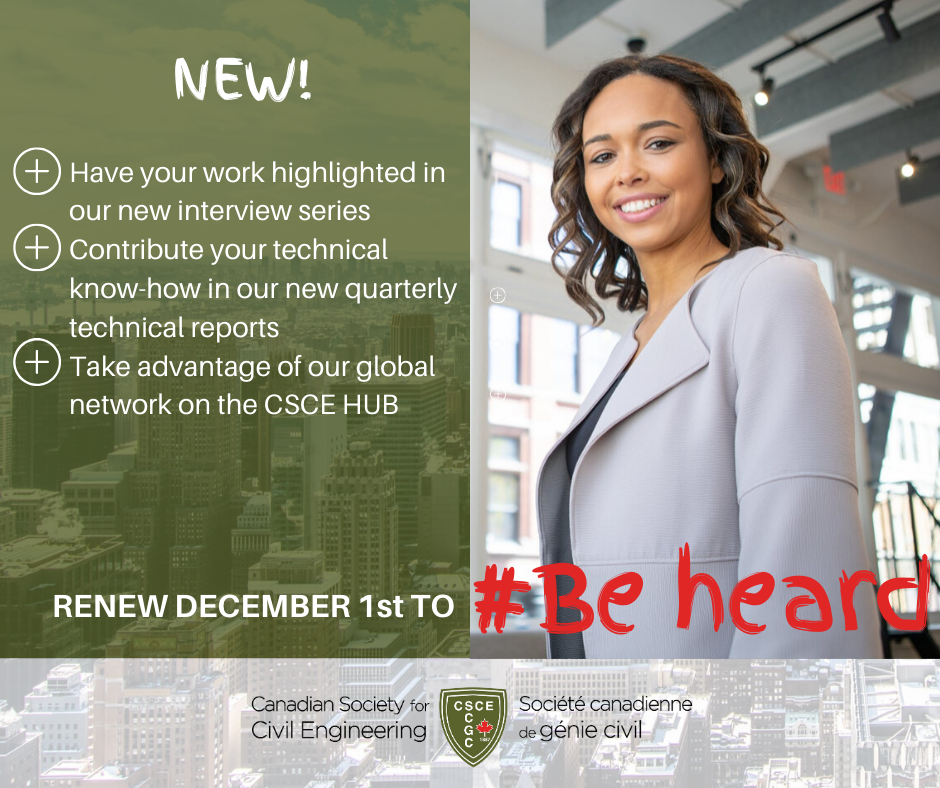 Do not forget to renew your CSCE... - SCGC - CSCE Montréal