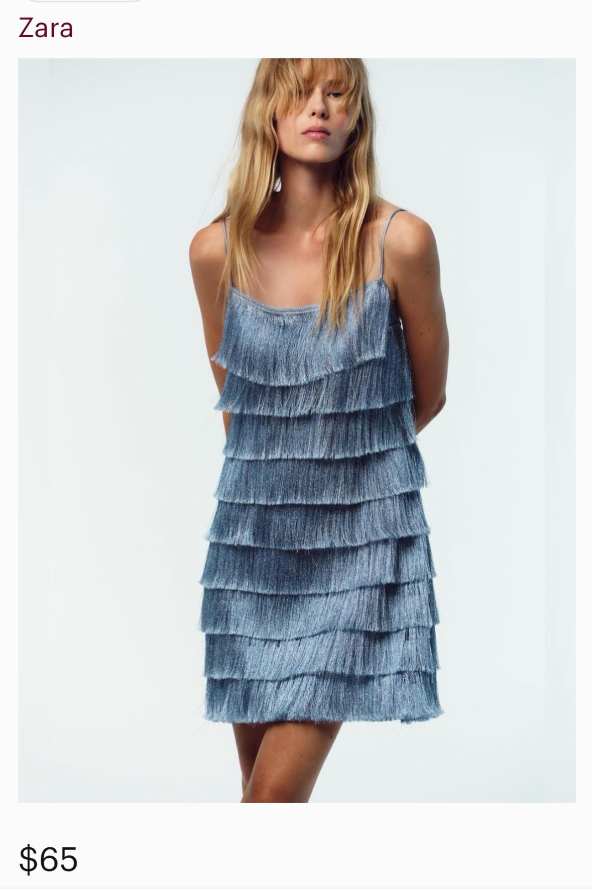 zara blue fringe dress fringed mini Large $20 Zara 4 МПИТТНГА $65 P= TALLA SIZE /TAILLE 1A MEX LP LK -L30LLG 30 0 AR G XS XSSMXL S M L XL MAW ART 2351/048/400 ART.:2351/048/400 2351 08351946400043 08351 046400043 US$4990 US$ 4990 I had passed by fabric::Spacedye Choose Size:EU41 - UK8 - US10 (Wide version) FRINGED MINI DRESS