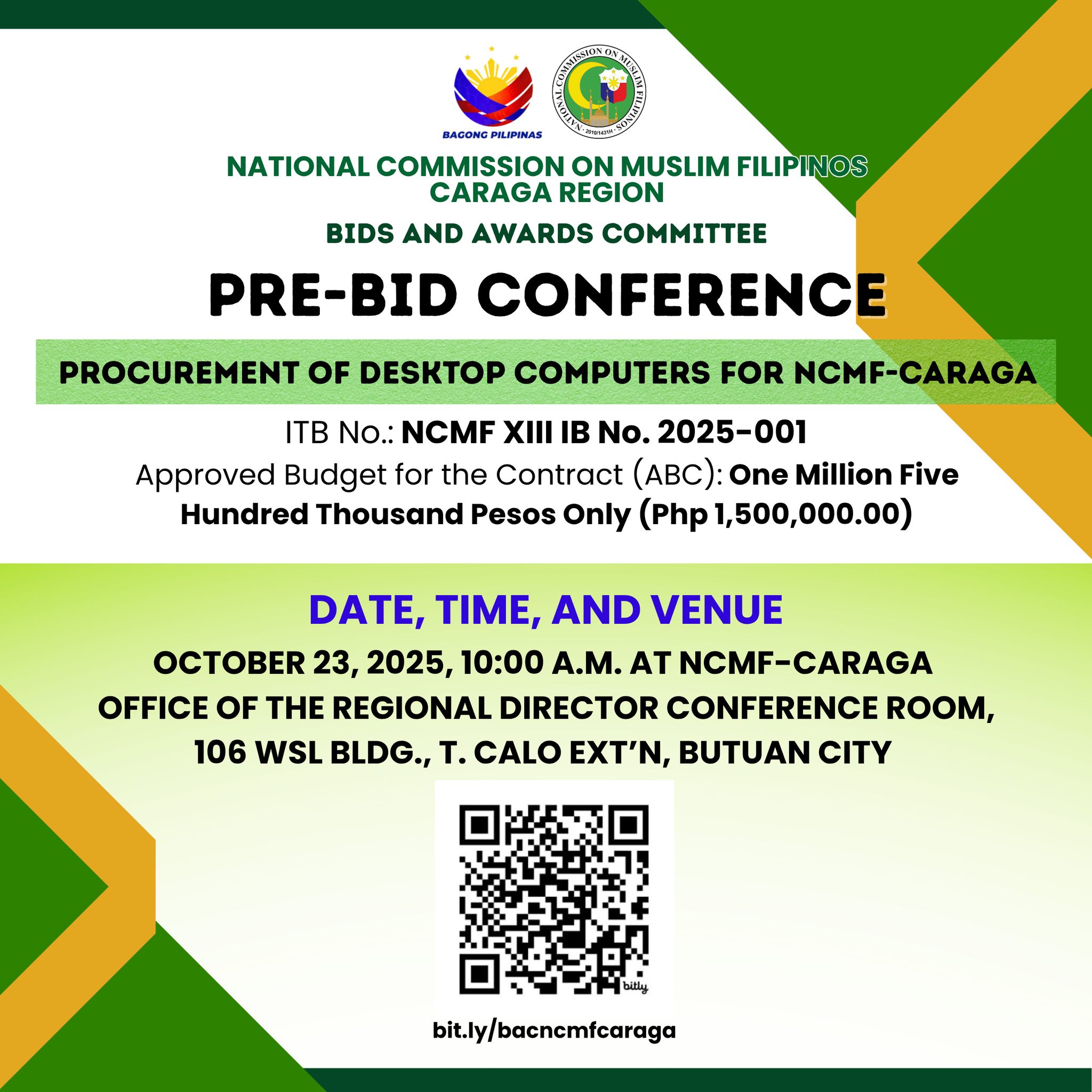PRE BID CONFERENCE FOR NCMF-XIII-IB-No.-2025-001