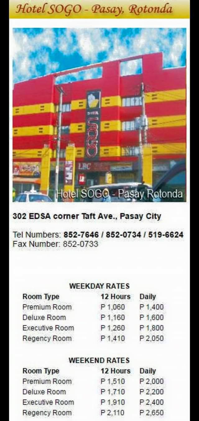 Hotel Sogo Rates 1. 12 hours lng... - Itanong Mo kay PUTO ツ | Facebook