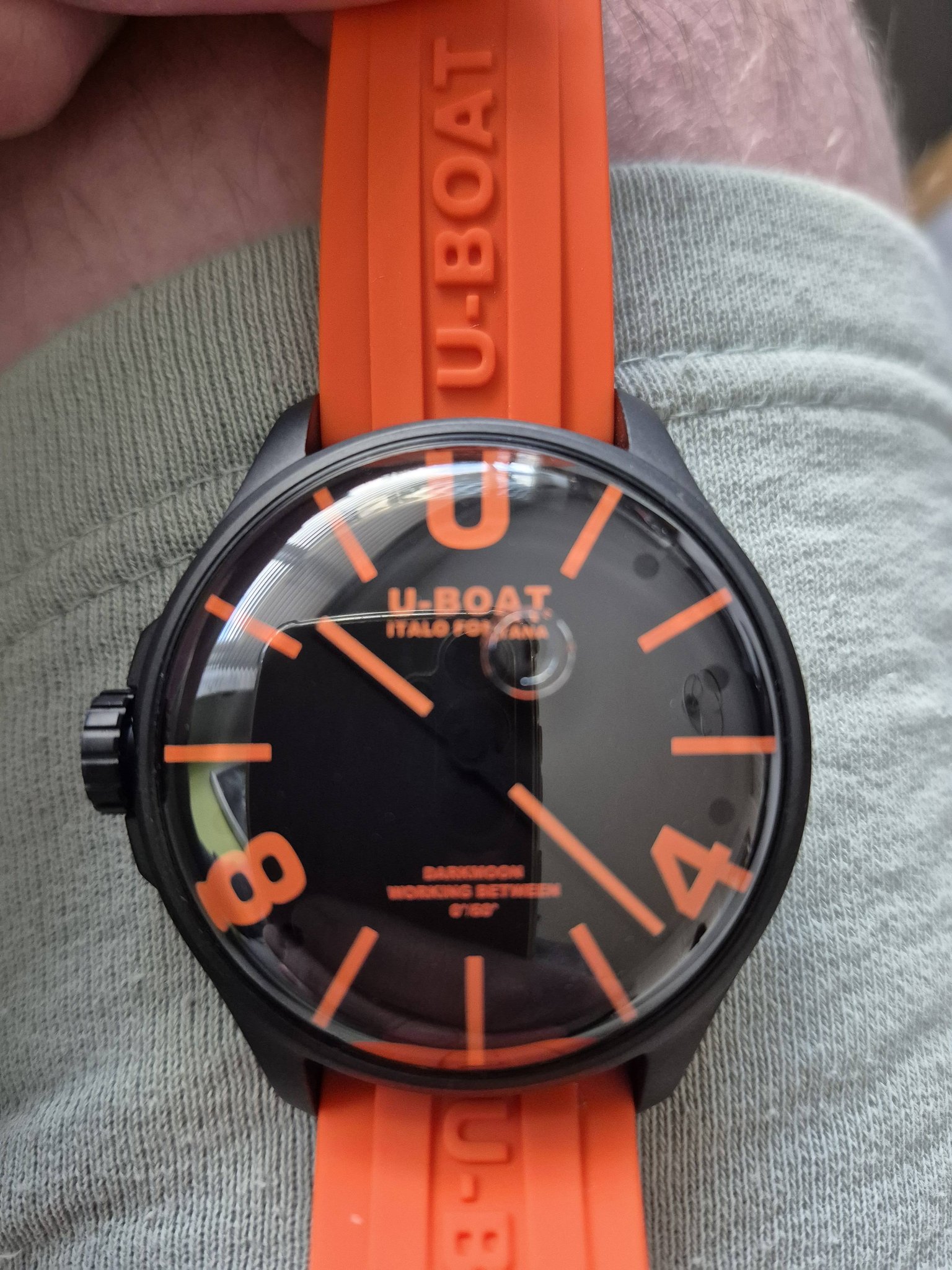 Selling my dark moon orange uboat watch, in mint condition no