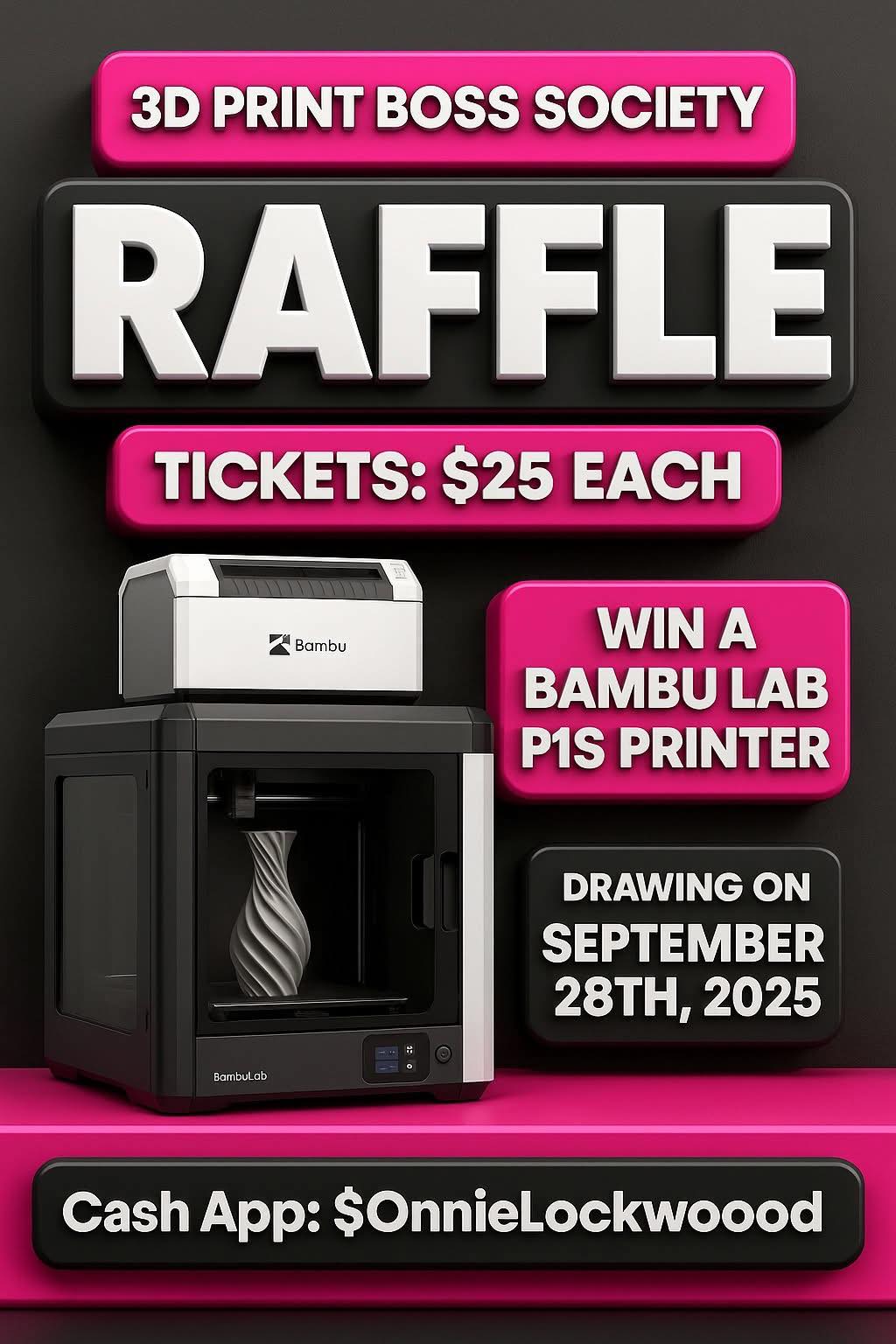Onnie Lockwood - 🎉🔥 3D PRINT BOSS SOCIETY RAFFLE... | Facebook