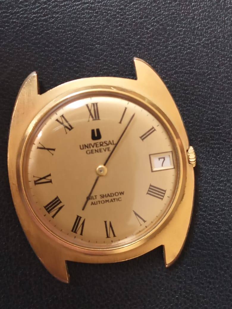 Boîtier De Montre Universal Genève Gilt Shadow Plaqué Or - Vintage NOS, Excellent état