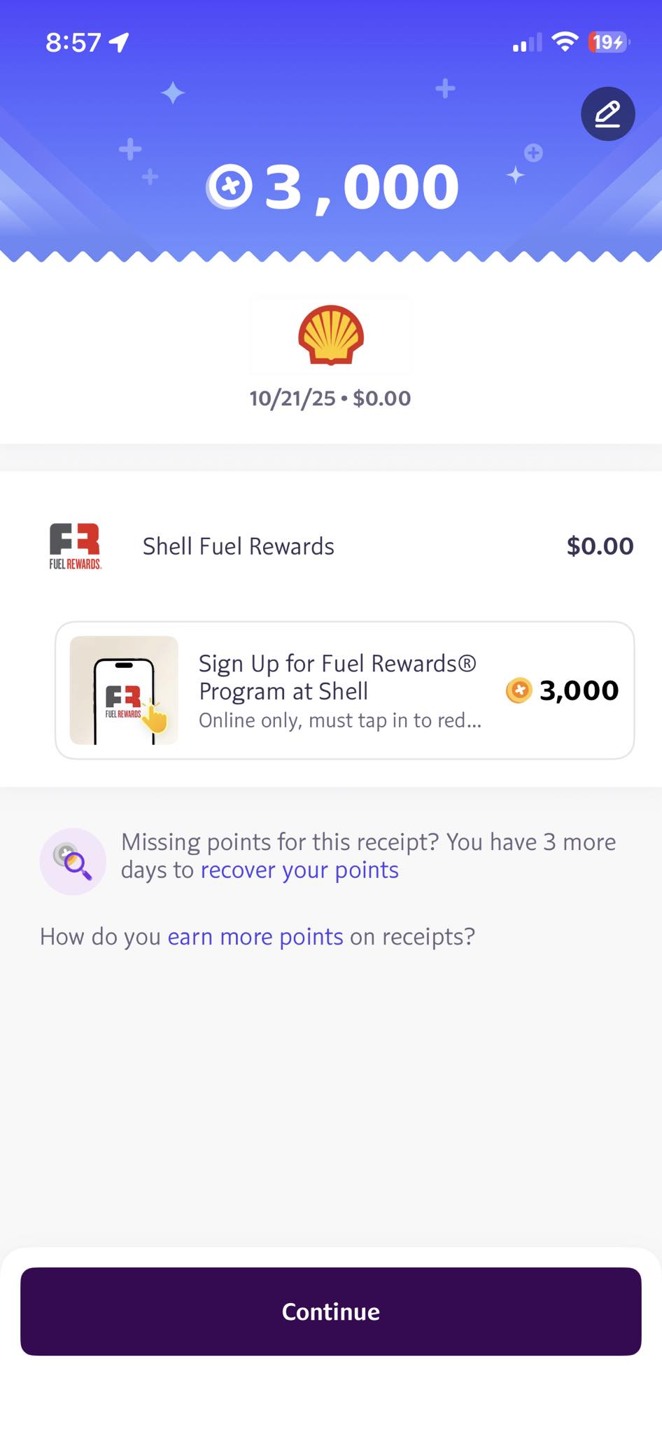 Only had to sign up! No purchase necessary. Took about 10 mins to show ...