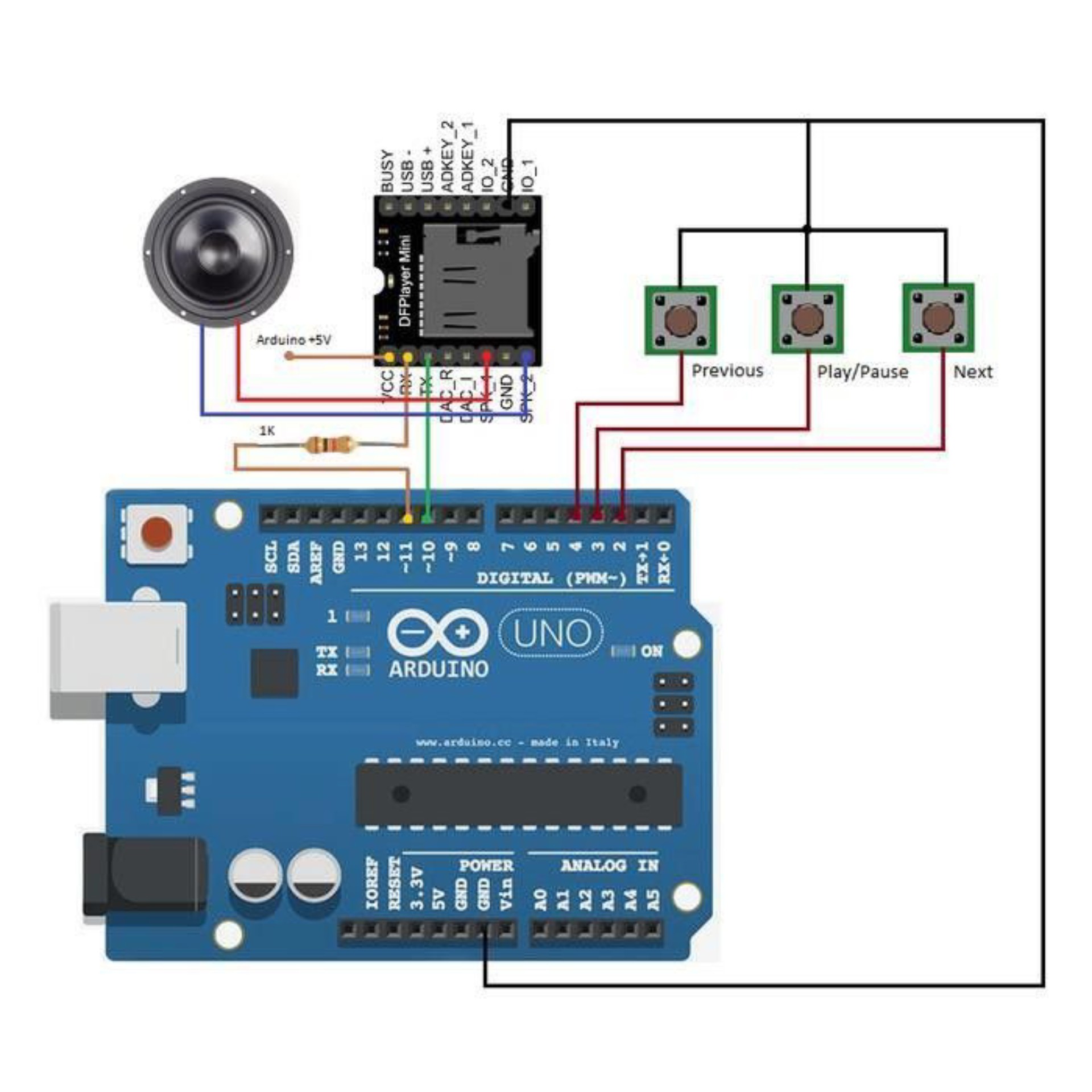 Arduino projects 👍 | 🚀Circuito electrónico que conecta Arduino Uno con ...
