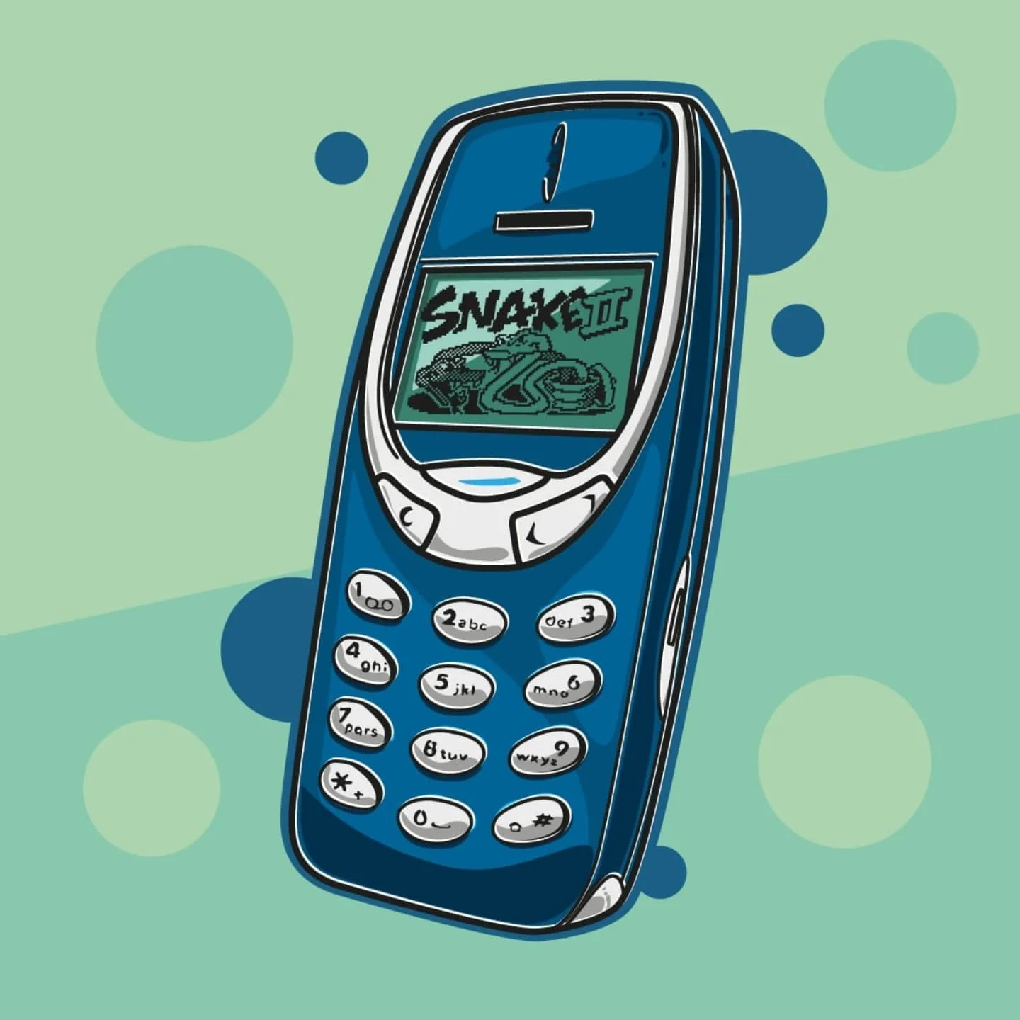 Legendary 3310 Cartoon vector illustration #nokia #3310 #nokia3310