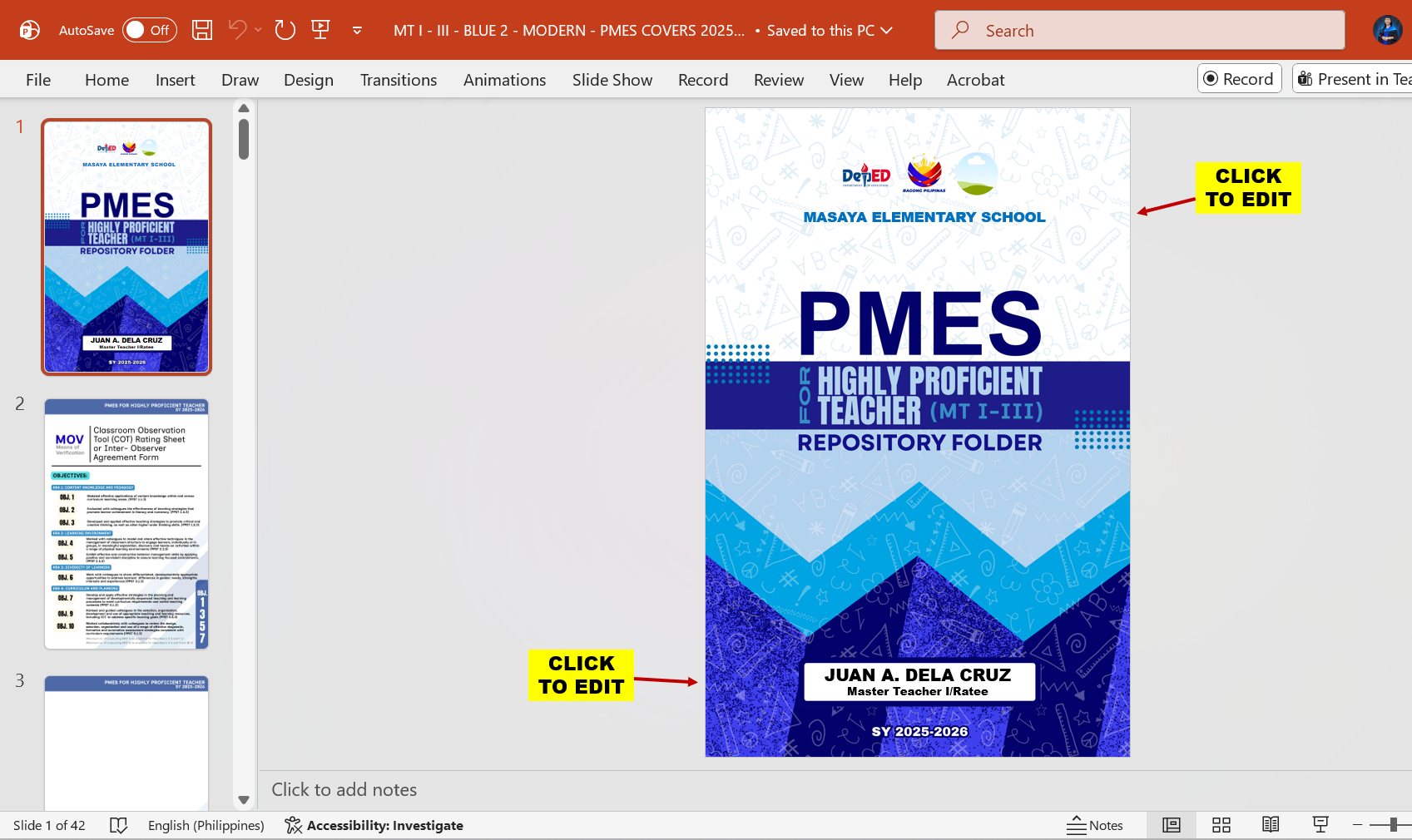 BLUE PMES COVER TEMPLATE FOR... - Mary Florence M. Manzano | Facebook