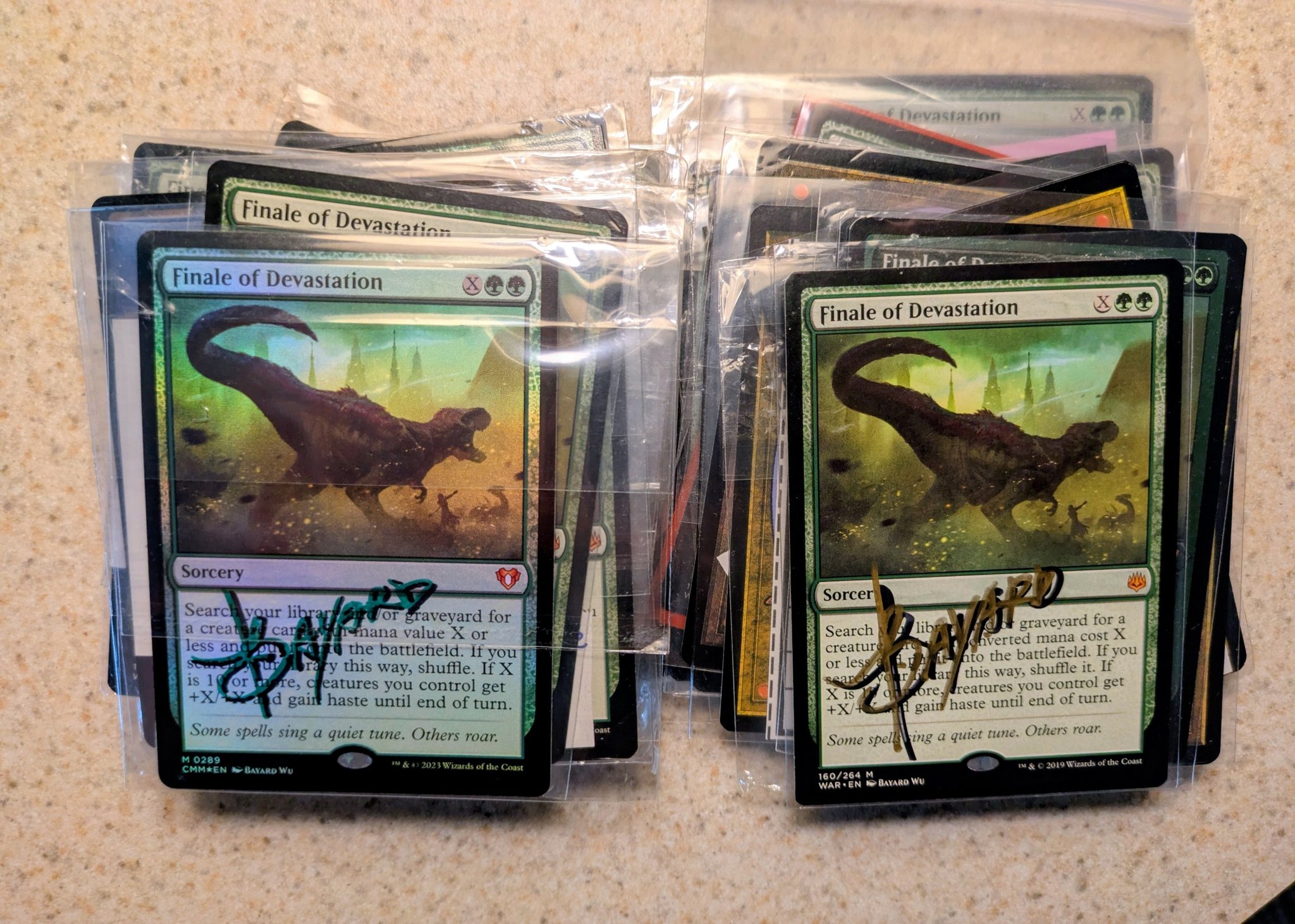 Cards signed by artist Mathias Kollros returned