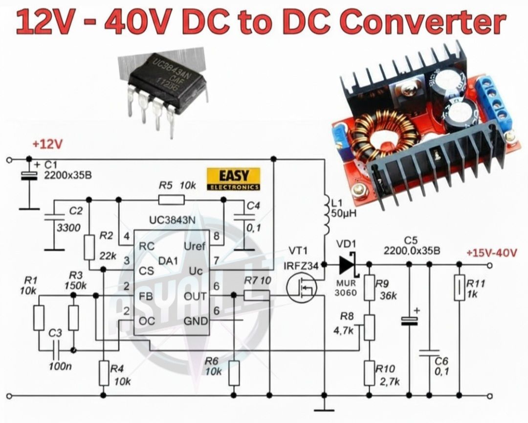 Electronics Craftsman | Este circuito es un convertidor elevador de CC ...