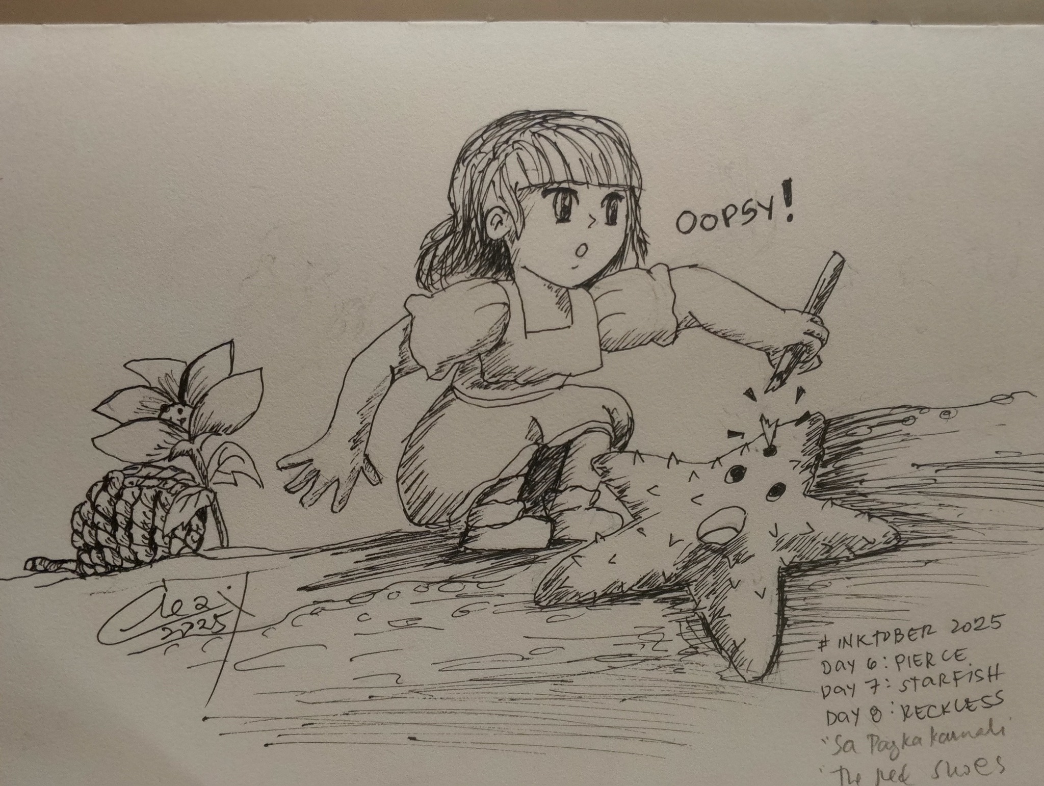 Inktober 2025 days 6-8 artwork