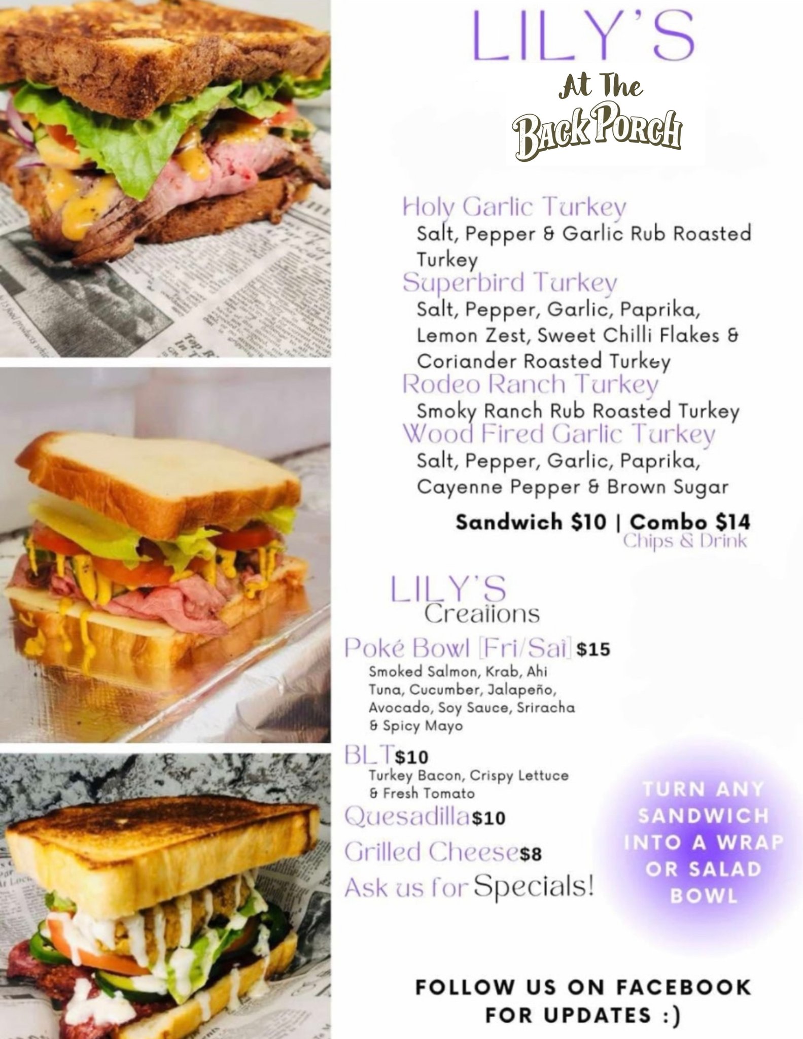 Lily's sandwich shop hours and locations