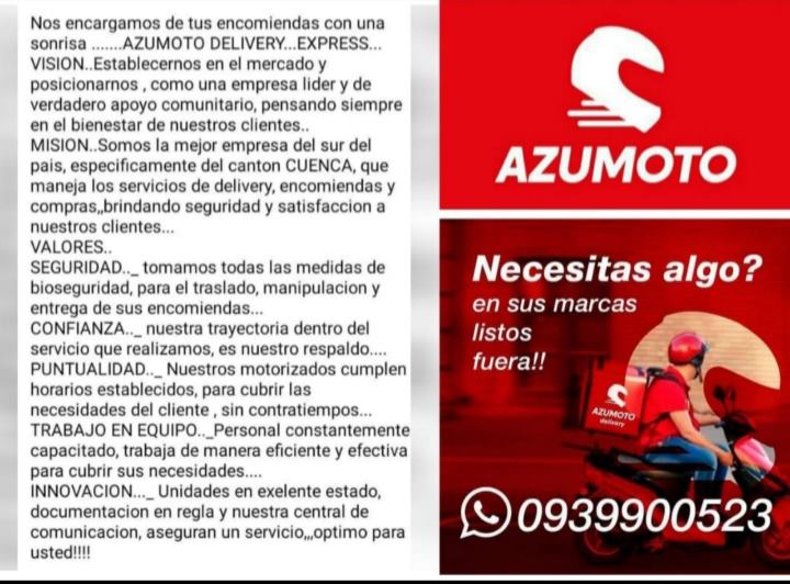 A 1 Paso Deliverys - Somos Azumoto, nuestra empresa está formada con ...